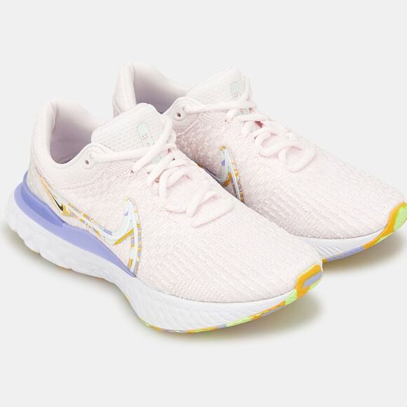 Nike Pale Pink React Infinity Run Flyknit 3 Premium Road Running Shoe 8 - Picture 2 of 16